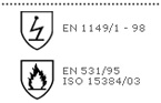 EN 1149/1-98 - EN 531/95 -ISO 15384/03